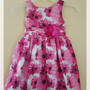 Toddler Girls Youngland Sleeveless Dress Floral Pink Black Tulle Ruffle Size 4